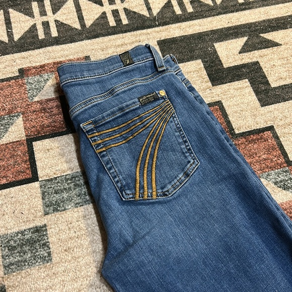 7 For All Mankind Tailorless Dojo Medium Wash Jean - Picture 2 of 5